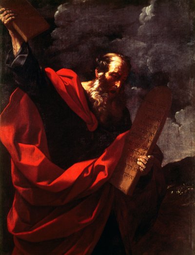 Mózes törvénytáblákkal alkotó: Guido Reni