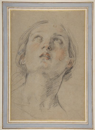 Egy felfelé tekintő nő feje (Judith) alkotó: Guido Reni