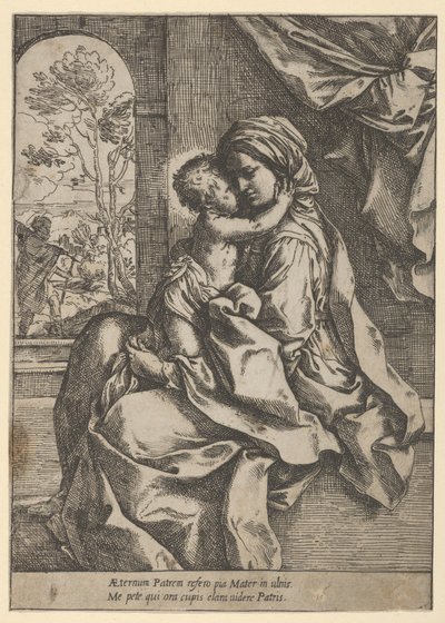 A Szűzanya ölében ölelte a Krisztus-gyermeket, József látta a..., kb. 1600-1613. alkotó: Guido Reni