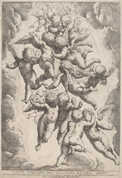 Angyalok a dicsőségben alkotó: Guido Reni, after Luca Cambiaso