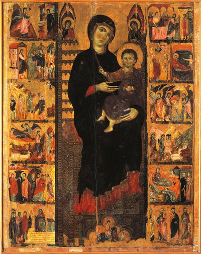 Majesty, szerző: Guido da Siena (kb. 1230-kb. 1290), részlet, Oszlopok csarnoka, Palazzo Pubblico (városháza), Siena, Olaszország alkotó: Guido da Siena