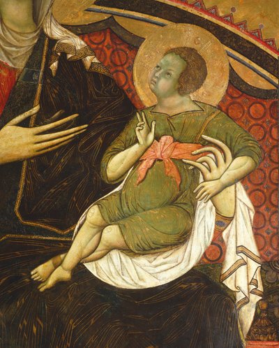 A gyermek Jézus, részlet a Guido da Siena (1230 körül - 1290 körül) művéből: Majestyia, Pillérterem, Palazzo Pubblico (városháza), Siena. alkotó: Guido da Siena