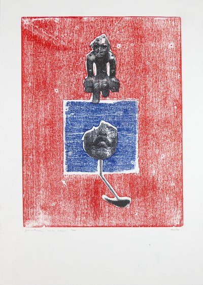 Láthatatlan szoba nº3, 2019 (fametszet és szitanyomás) alkotó: Guilherme Pontes