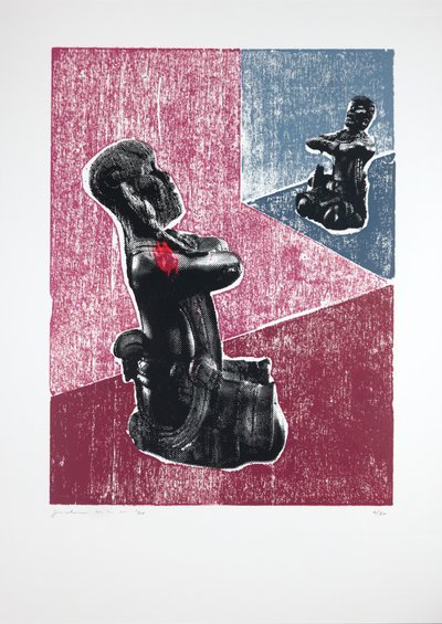 Invisible Room nº7, Megalomania, 2019 (woodcut and silkscreen) alkotó: Guilherme Pontes