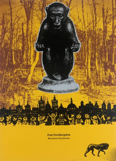 On Passing By,Így szólt Zarathustra, 2025 (fametszet és szitanyomat) alkotó: Guilherme Pontes