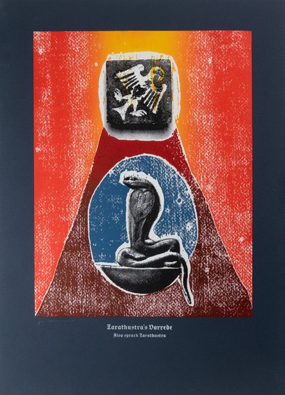 Prologue, Thus Spoke Zarathustra, 2022 (woodcut and silkscreen) alkotó: Guilherme Pontes