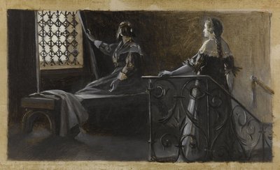 Ethel és a fátyolos nő, 1889 körül (olaj, vászon) alkotó: Guillaume Albert Demarest