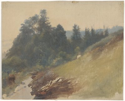 Hegyi lejtő fenyőkkel alkotó: Guillaume Anne van der Brugghen