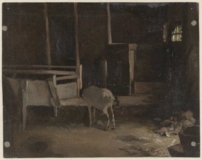 Gyerek egy istállóban alkotó: Guillaume Anne van der Brugghen