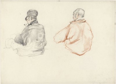 Két tanulmány egy ülő férfiról, hátulról nézve alkotó: Guillaume Anne van der Brugghen