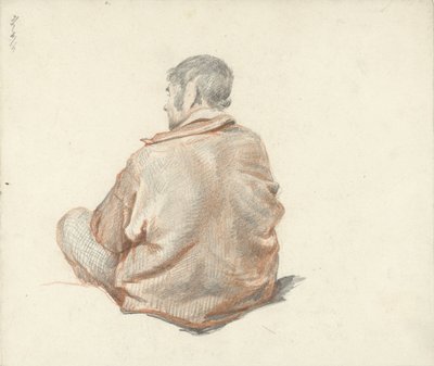 Ülő férfi, hátulról nézve alkotó: Guillaume Anne van der Brugghen