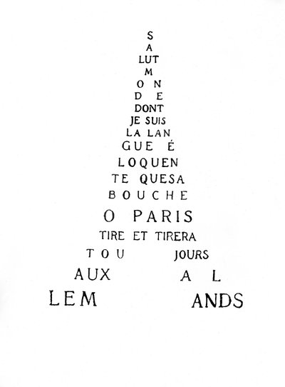 Az Eiffel-torony kalligrammja alkotó: Guillaume Apollinaire