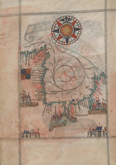 A Vizcayai-öböl Guillaume Brouscon atlaszában (1540-1560) alkotó: Guillaume Brouscon