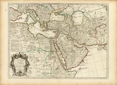 1701 Guillaume Delisle térképe az Oszmán és Perzsa Birodalomról (kivágva) alkotó: Guillaume Delisle