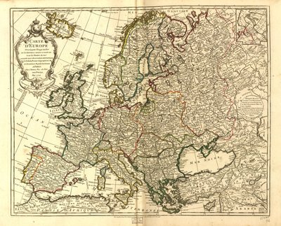 Európa térképe. LOC 97683588 alkotó: Guillaume Delisle