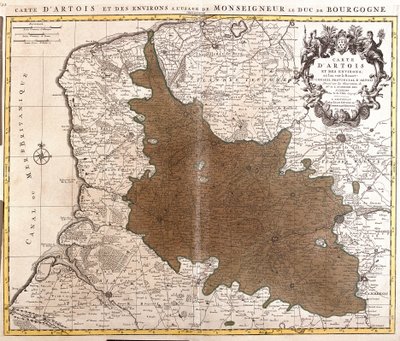 Artois térképe (Pas de Calais, Franciaország) (rézkarc alkotó: Guillaume Delisle