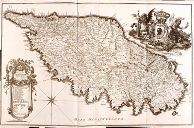 Korzika térképe (Franciaország) (rézkarc alkotó: Guillaume Delisle