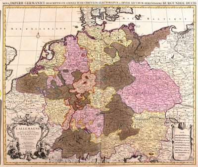 Németország térképe (rézkarc alkotó: Guillaume Delisle