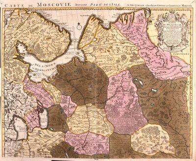 A Moszkvai Nagy Hercegség térképe (Oroszország) (rézkarc alkotó: Guillaume Delisle