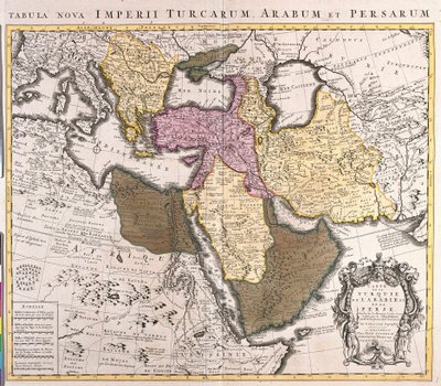 Közel-Kelet térképe: Török Birodalom, Perzsia és Arab-félsziget (rézkarc alkotó: Guillaume Delisle