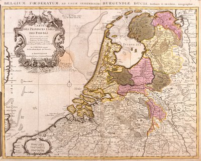 Hollandia Egyesült Tartományainak térképe (rézkarc alkotó: Guillaume Delisle