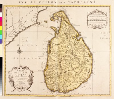 Ceylon szigetének térképe (Sri Lanka) (rézkarc alkotó: Guillaume Delisle