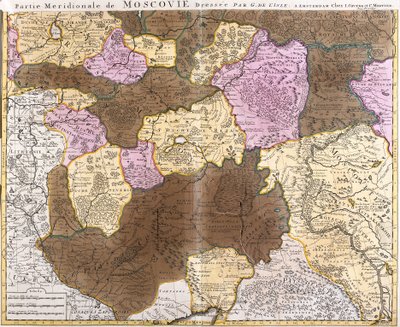 A Moszkvai Nagy Hercegség (Oroszország) meridionális részének térképe (rézkarc alkotó: Guillaume Delisle