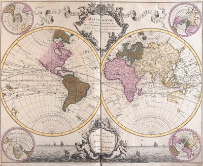 Planisphere World (rézkarc alkotó: Guillaume Delisle