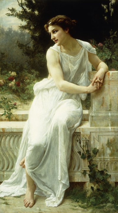 Pompei lány a kertben; Fiatal lány Pompeiből egy kertben, alkotó: Guillaume Seignac