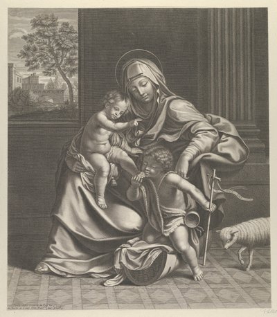 A Szűz a kisded Krisztussal az ölében ül..., kb. 1650-1704. alkotó: Guillaume Vallet