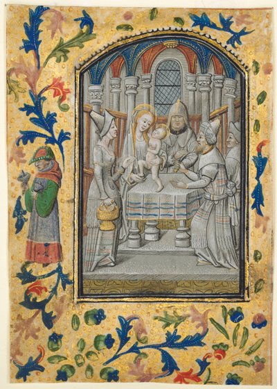 Levél egy órakönyvből: A látogatás, c. 1470-1480. alkotó: Guillaume Vrelant