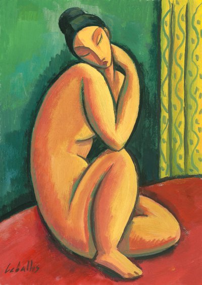Modigliani akt, 2010 (gouache, papír) alkotó: Guillermo Martí Ceballos