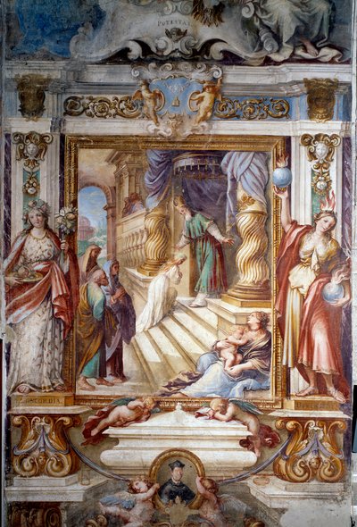 Mária bemutatása a templomban (freskó alkotó: Guiseppe Nicola Nasini