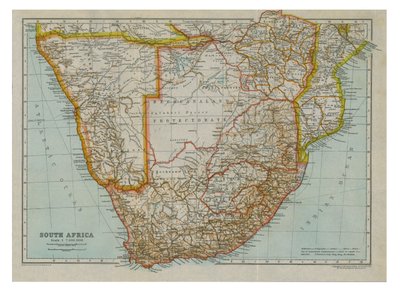Dél-Dél-Afrika térképe, c1910 alkotó: Gull Engraving Company