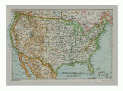 Az Amerikai Egyesült Államok térképe, c1910 alkotó: Gull Engraving Company