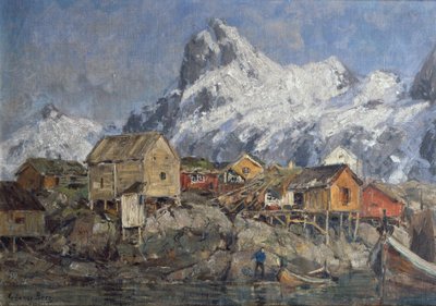 Svolvær (festmény) alkotó: Gunnar Berg