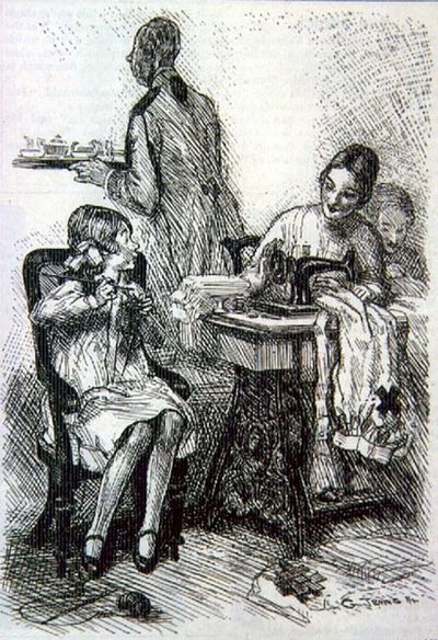Mabel; "Anya édes! Nagyon remélem, hogy ez a háború nem ér véget, mielőtt befejezem a zoknimat!" a 