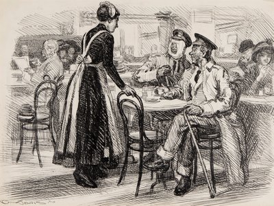 világháborús rajzfilm, valószínűleg Punch-hoz, 1916 (tintával papírra) alkotó: Gurnell Charles Jennis