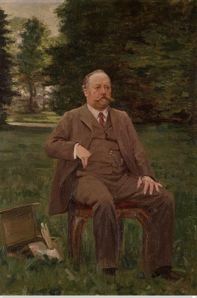 Fernand Scribe a kertjében alkotó: Gustaaf Vanaise