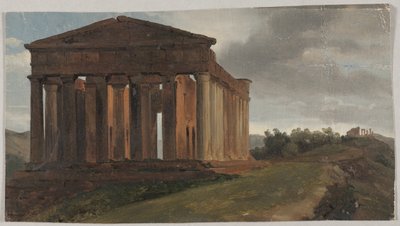 Templom Agrigentóban, Szicíliában (olaj, papír, masonitra szerelve) alkotó: Gustaf Soderberg