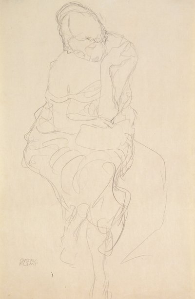 A széken ülő személy elölnézete alkotó: Gustav Klimt
