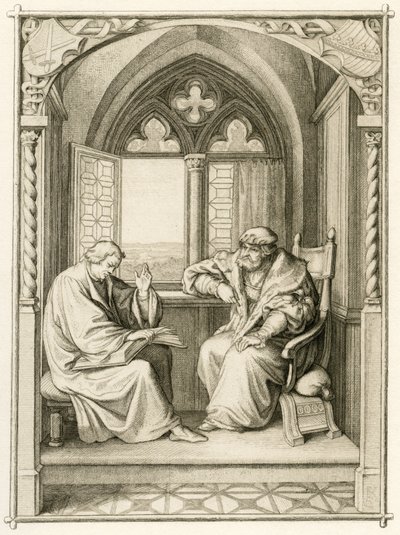 Luther felolvas Johann dem Bestaendigen választófejedelemnek (Jean I de Saxe alkotó: Gustav Ferdinand Leopold Konig