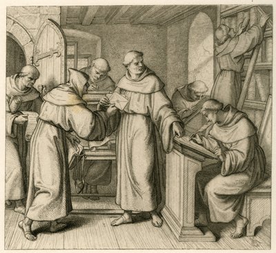 Martin Luther as a Vicar-General of the Augustiner monastery. Illustration from: "" Dr. Martin Luther the German Reformer "" , illustrated by Gustav Koenig, published by Rudolf Besser, Gotha alkotó: Gustav Ferdinand Leopold Konig