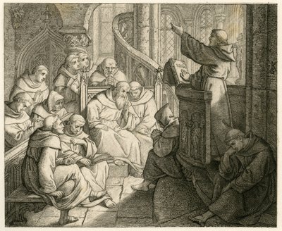 Martin Luther preaches in the monastery, in front of Staupitz , his fatherly friend alkotó: Gustav Ferdinand Leopold Konig