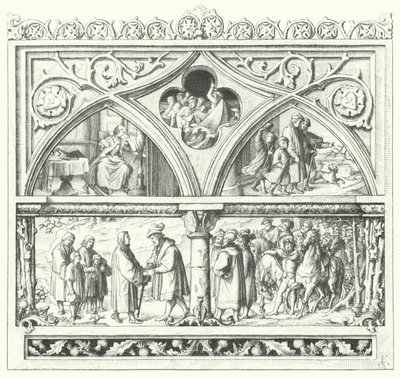 Luther Márton búcsúja családjától, amikor utolsó útjára indul Mansfeldbe, élete úton és fogadtatása a mansfeldi grófoktól (metszet) alkotó: Gustav Ferdinand Leopold Konig