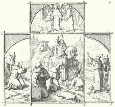 Luther Márton római útja (metszet) alkotó: Gustav Ferdinand Leopold Konig