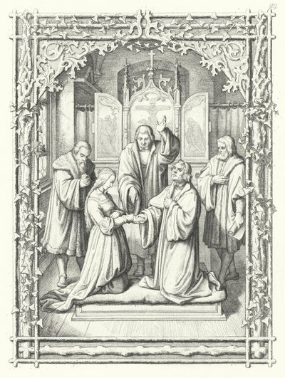 Luther Márton házassága Katharina von Borával alkotó: Gustav Ferdinand Leopold Konig