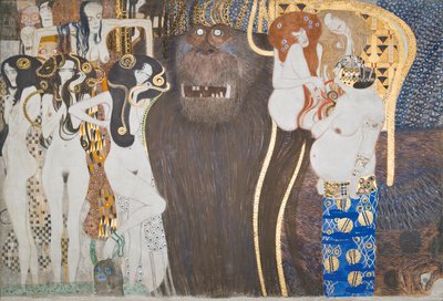 Beethoven Frieze: Az ellenséges erők – 1. panel, elülső fal alkotó: Gustav Klimt