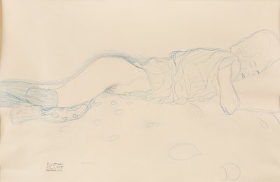 Női félmeztelen, c. 1908. alkotó: Gustav Klimt