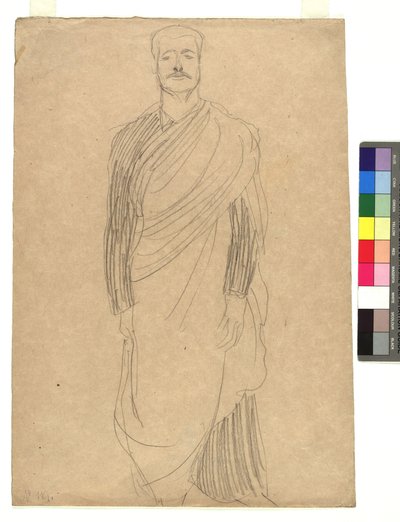 Mann in drapiertem Kostüm alkotó: Gustav Klimt